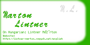 marton lintner business card